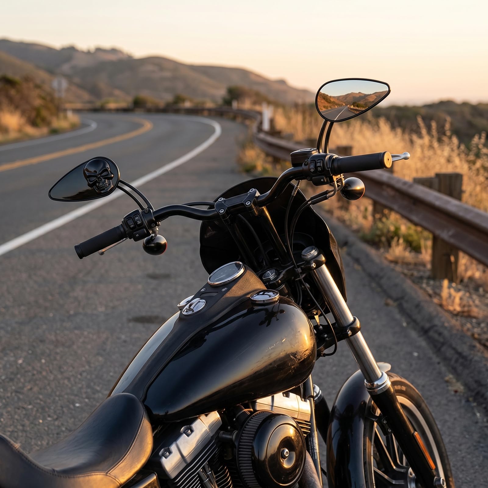 Luocute Lusterka Wsteczne Motocykla Typu Teardrop do Dyna Electra Glide