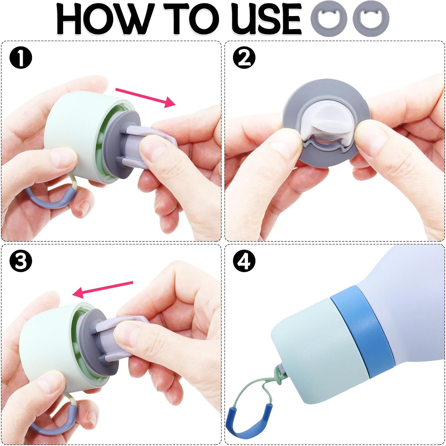 Replacement Stopper for Owala FreeSip Twist 18oz 24oz, Silicone Water Bottle Top Lid Gasket Seal for Owala FreeSip Twist Series Stopper Part Accessories F001 - Image 3