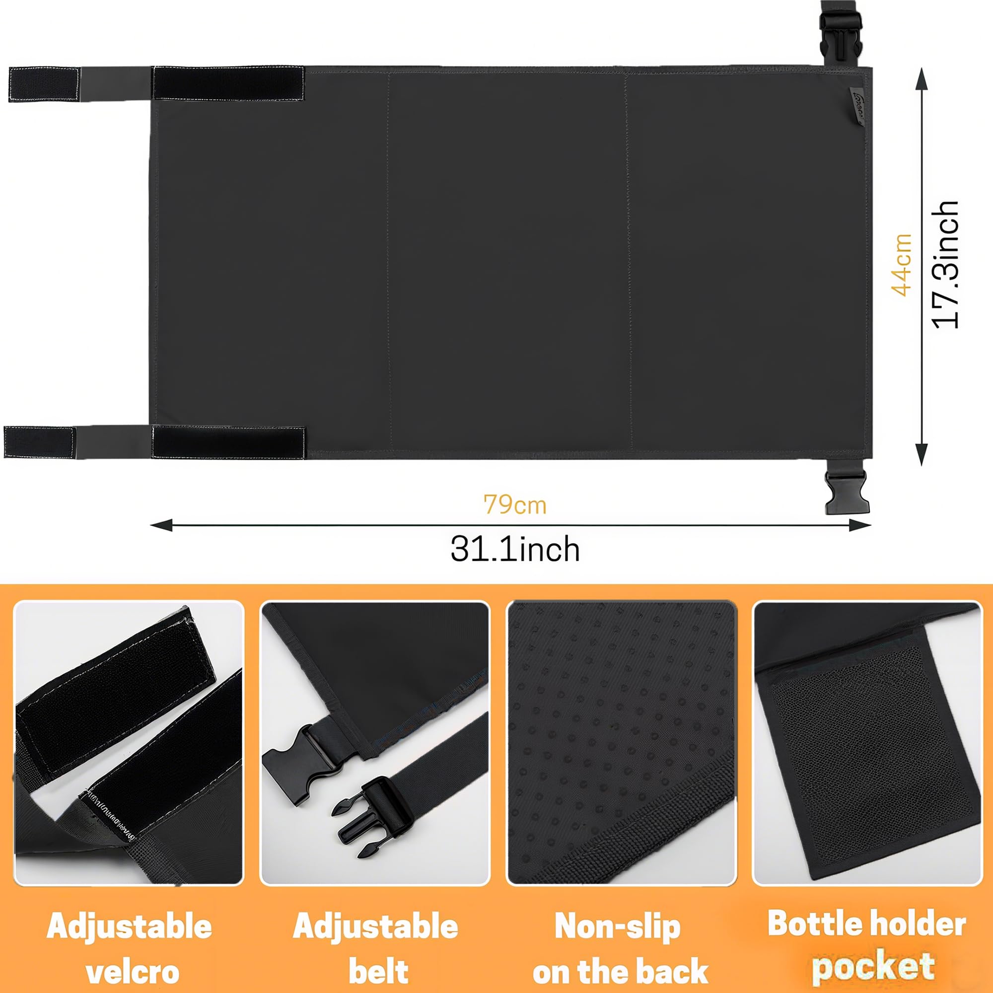 CXAFQ Black Toddler Travel Bed, Foot Hammock for Flight Baby Travel Essentials, Size 79 * 44cm, Satisfy Kids Active - Image 2