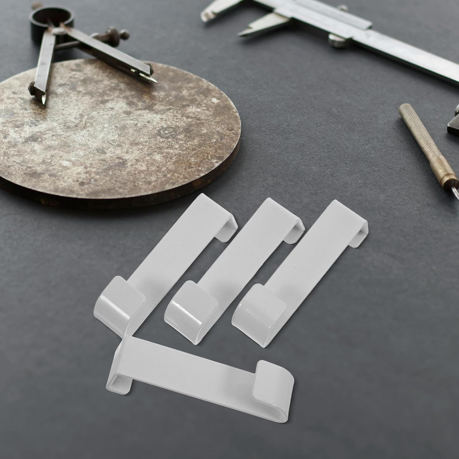 4pcs Over Door Hooks Heavy Duty Metal Towel and Clothes Hangers for Bathroom and Closet, No Drill Back of Door Hooks for Towels, Robes, and Coats Storage