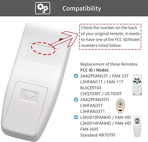 Miniatura 4 de FAN28RFAN-53T Kit + Fan-53T - Kit de control remoto universal para ventilador de techo para Harbor Breeze Hunter Hampton Bay Litex, reemplazo