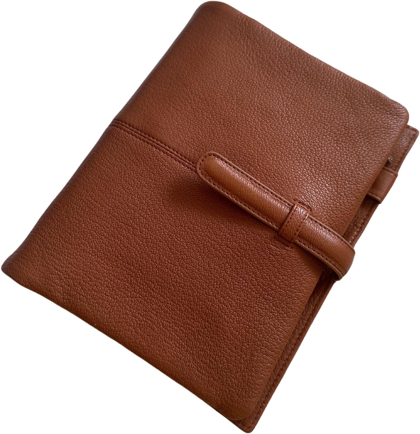 Burxxong A5 Genuine Goatskin Leather Journal Planner,Stalogy Rings Notebook with 30MM Binder Agenda Diary (Sage Green)