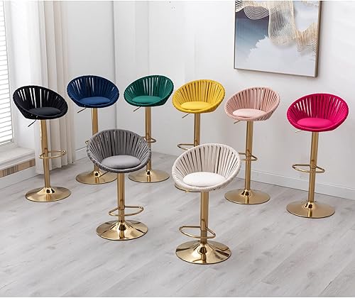 Miniatura 7 de Taburetes de bar modernos ajustables con respaldo, juego de 2, taburetes giratorios de altura de mostrador, taburetes de bar para encimera de