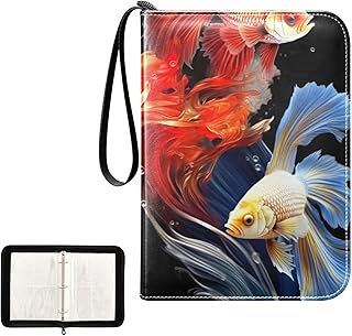 Goldfish Waterproof Trading Card Binder,400-Pocket Trading Album Display Holder,Display Case with Card Sleeves Set for Soccer Card,Gaming Cards,and Other TCG 2011591