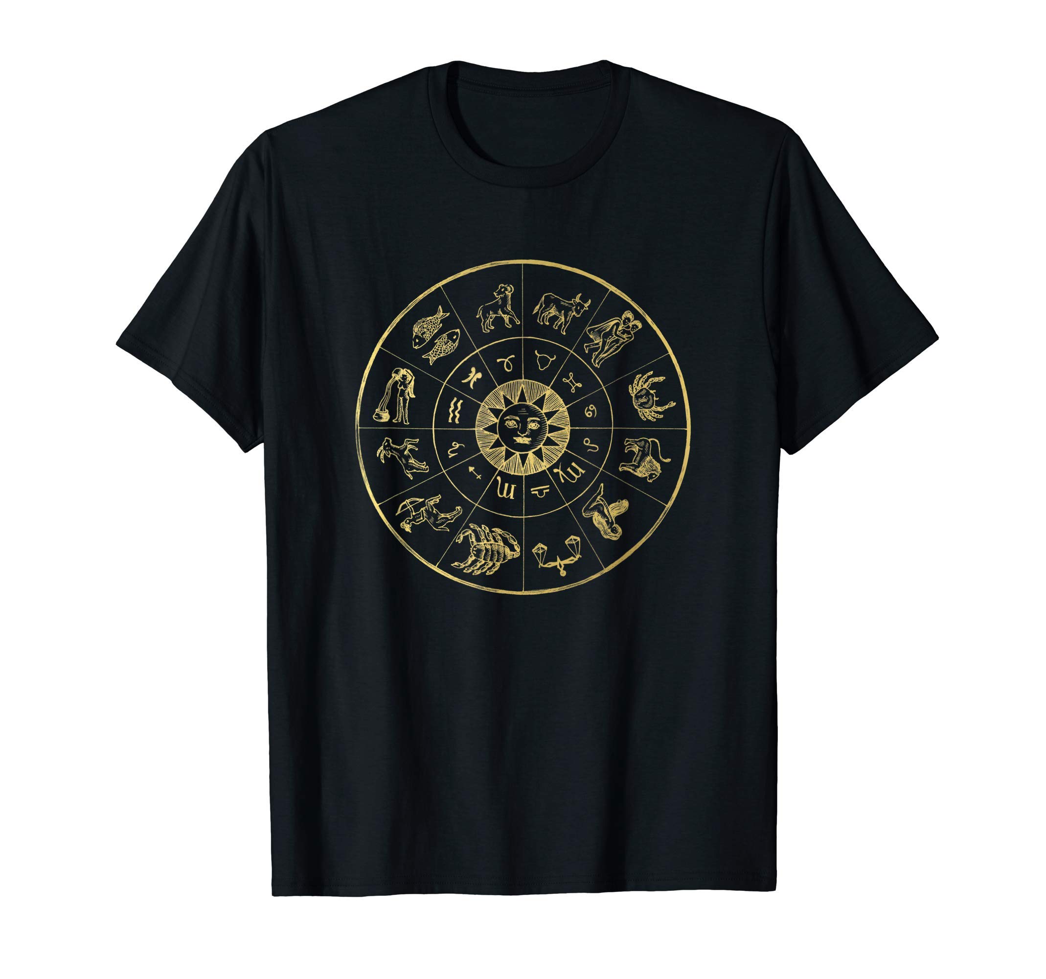 Vintage Astrology GiftsVintage Astrology Zodiac Wheel Star Sign T-ShirtOEKO-TEX STANDARD 100