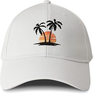 Hepandy Palm Tree Embroidered Baseball Cap for Women Men Girl, Summer Beaches Outdoor White Trucker Hats Adjustable Snapback Golf Dad Hats