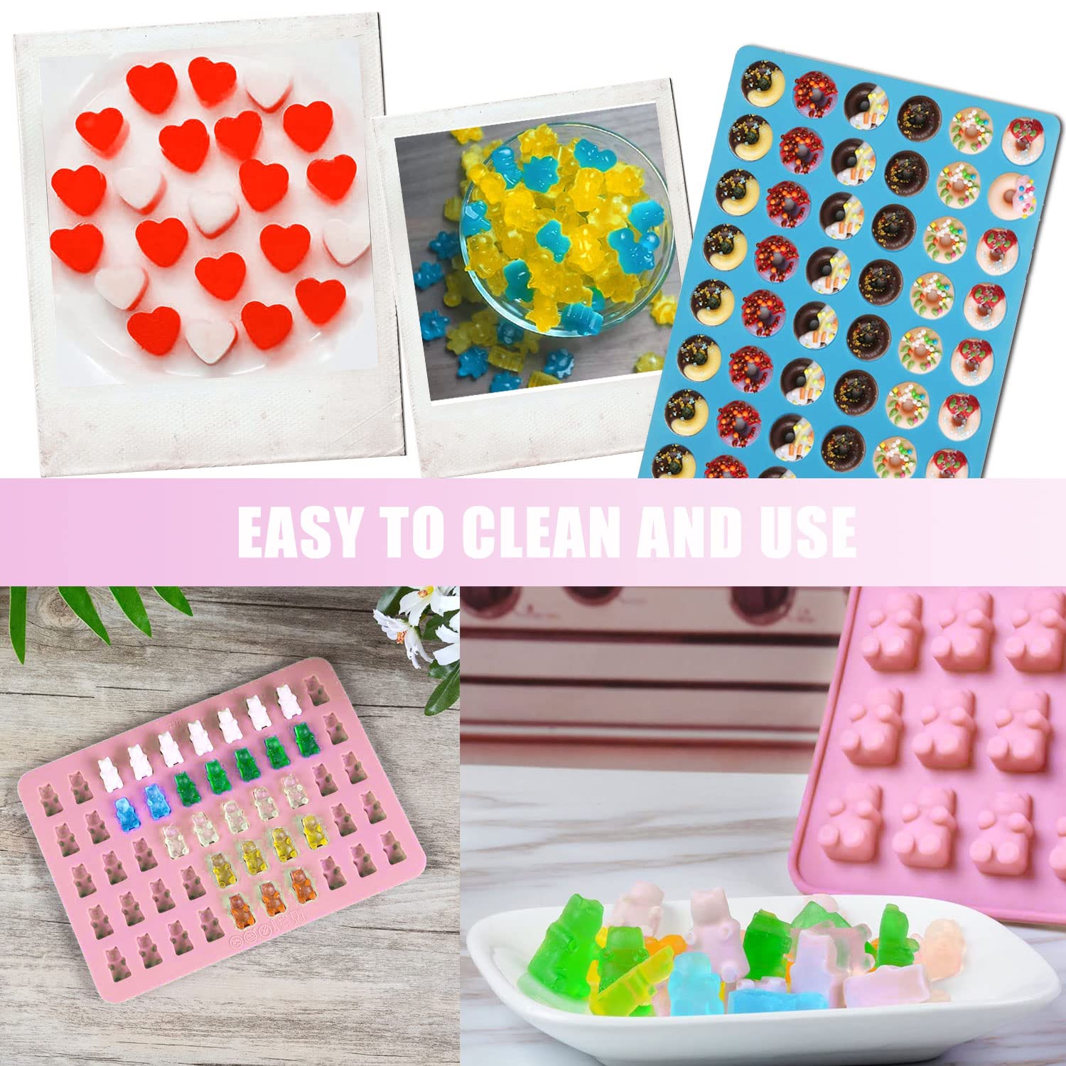 4 Gummibärchen Silikonformen - Mit Tropfern Und Tütchen