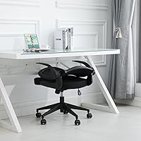 Vista 8 de IPKIG Foldable Office Chair - Home Office Desk Chairs with Wheels and Flip-Up Arms - Ergonomic Backrest Mesh Computer Chair Adjustable Swivel