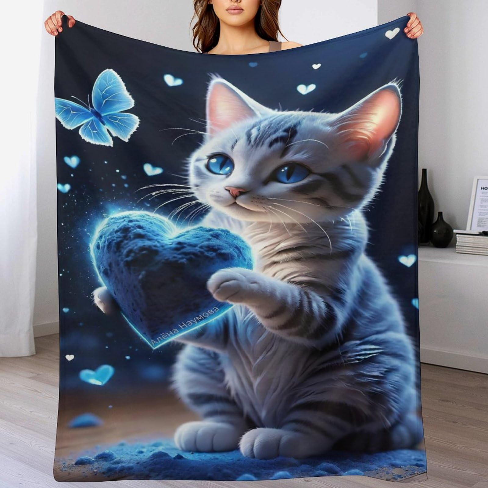 Couverture canapé chat douce grand plaid chaud 180x200cm pour maison et bureau