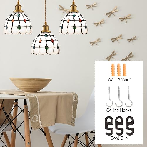 Miniatura 6 de Kit de cable de luz colgante de 15.4 pies, enchufe industrial vintage E26 con interruptor, lámpara colgante de cuerda de cáñamo para lámpara