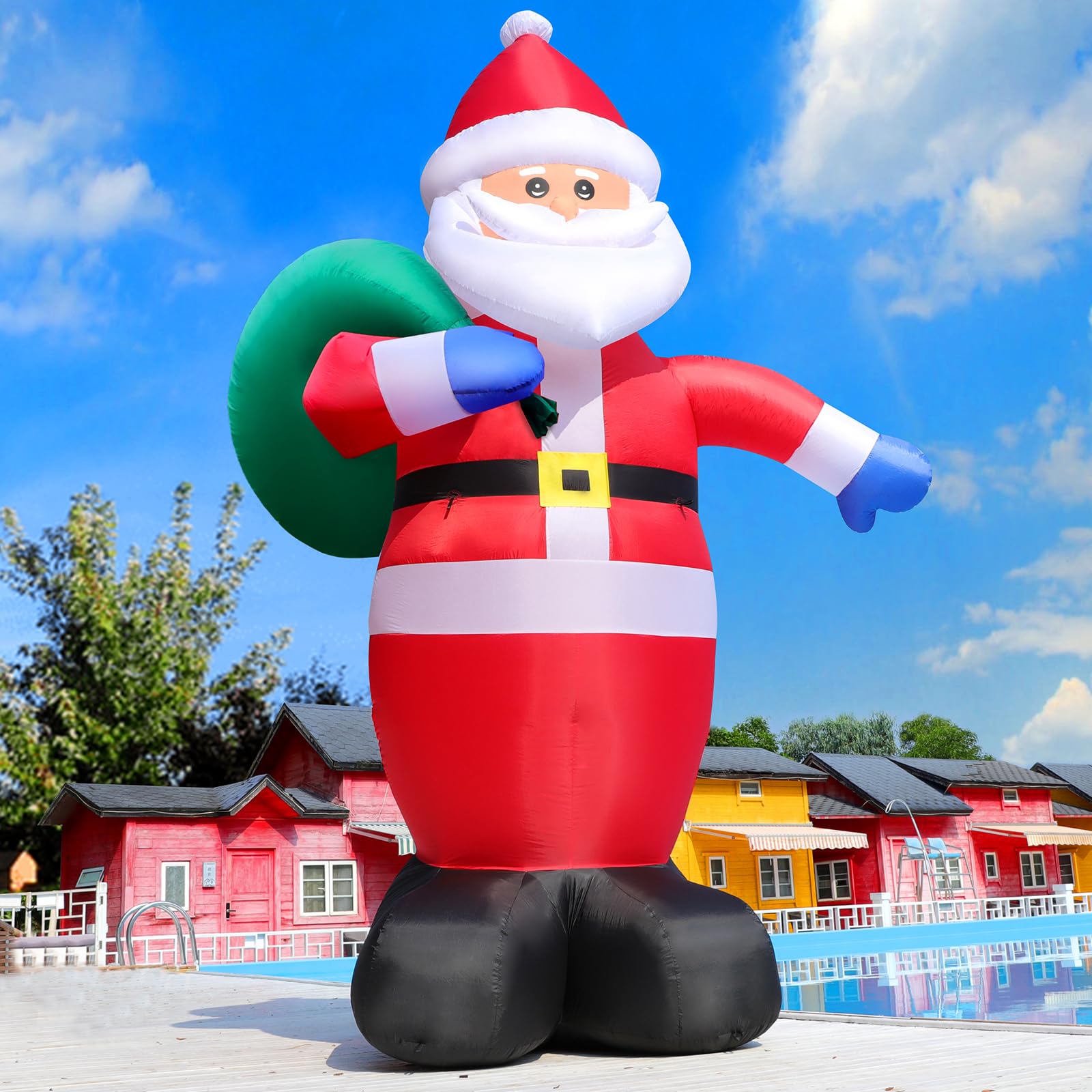 Uten Decorazione gonfiabile di Babbo Natale di Natale all'aperto dell'interno con LED Light Up Home Garden Lawn Yard Party 7Ft