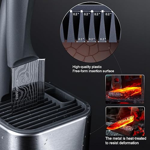 Miniatura 7 de RAXCO Juego de cuchillos de cocina de 10 piezas Soporte de acero inoxidable Diseño compacto - Gris