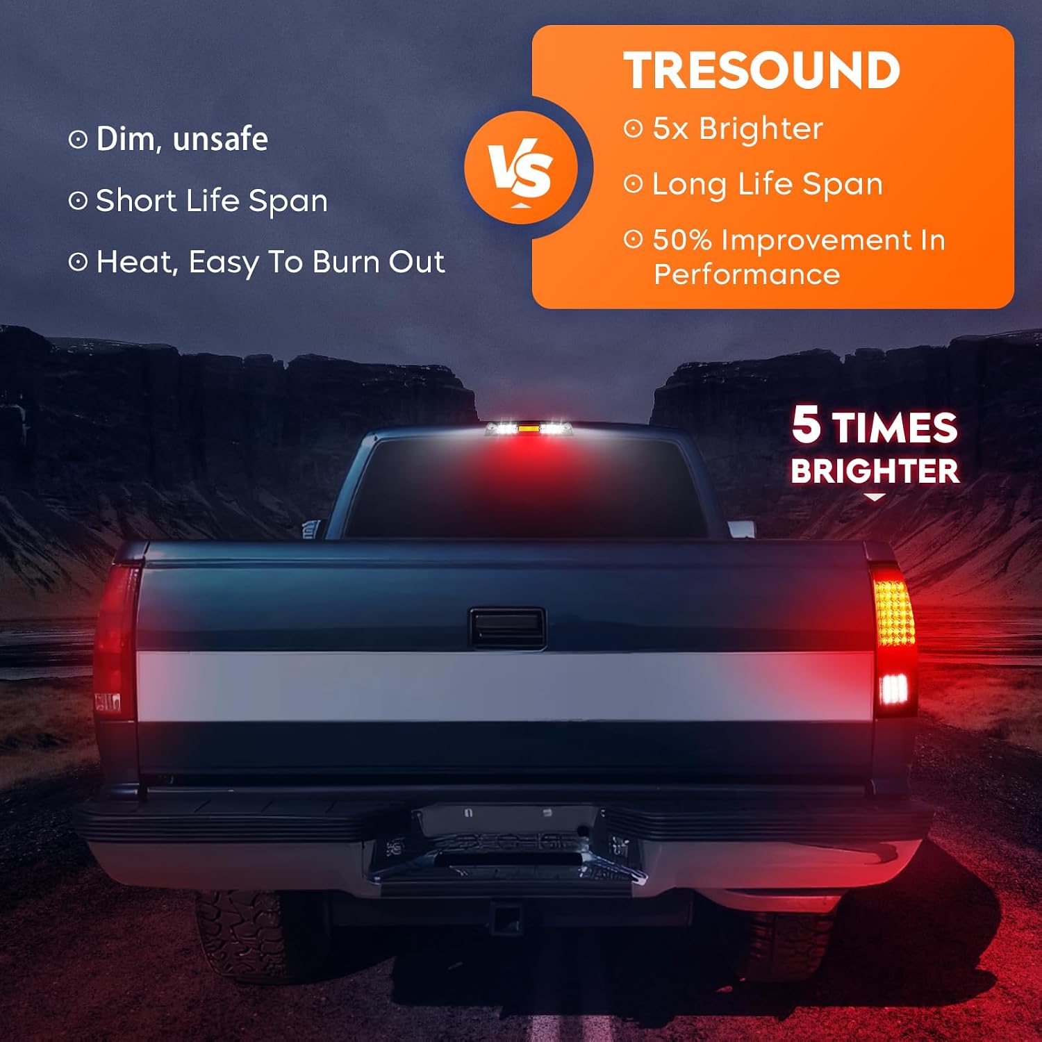 Tresound Tail Lights + 3rd Third Brake Cargo Lamp for Dodge Ram 1500 2009-2010, Ram 2500 & 3500 2010, Ram 1500 & 2500 & 3500 2011-2018, Ram 1500 Classic 2019,[only fit Factory Halogen Model]