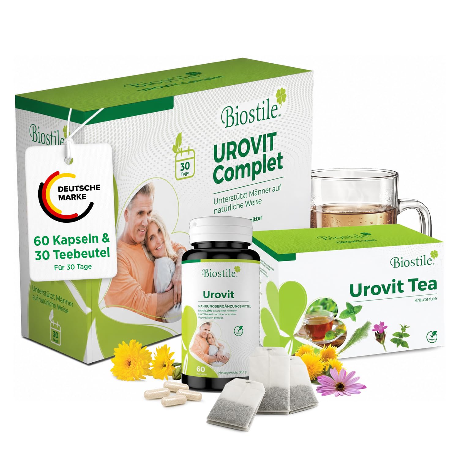 Urovit Complet | Kapseln & Kräutertee für Männer
