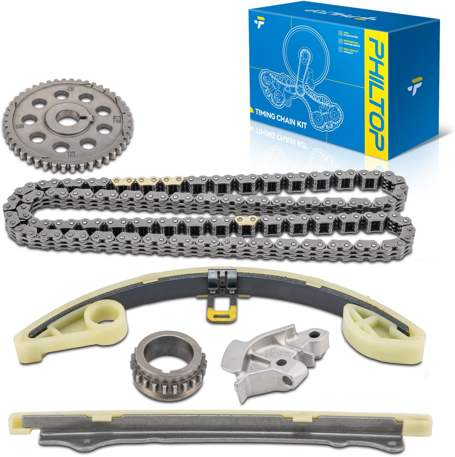 PHILTOP Engine Timing Chain Kit Compatible with Select 2009-2013 Honda Fit, 2011-2014 Honda Replaces #13621-RB0-003
