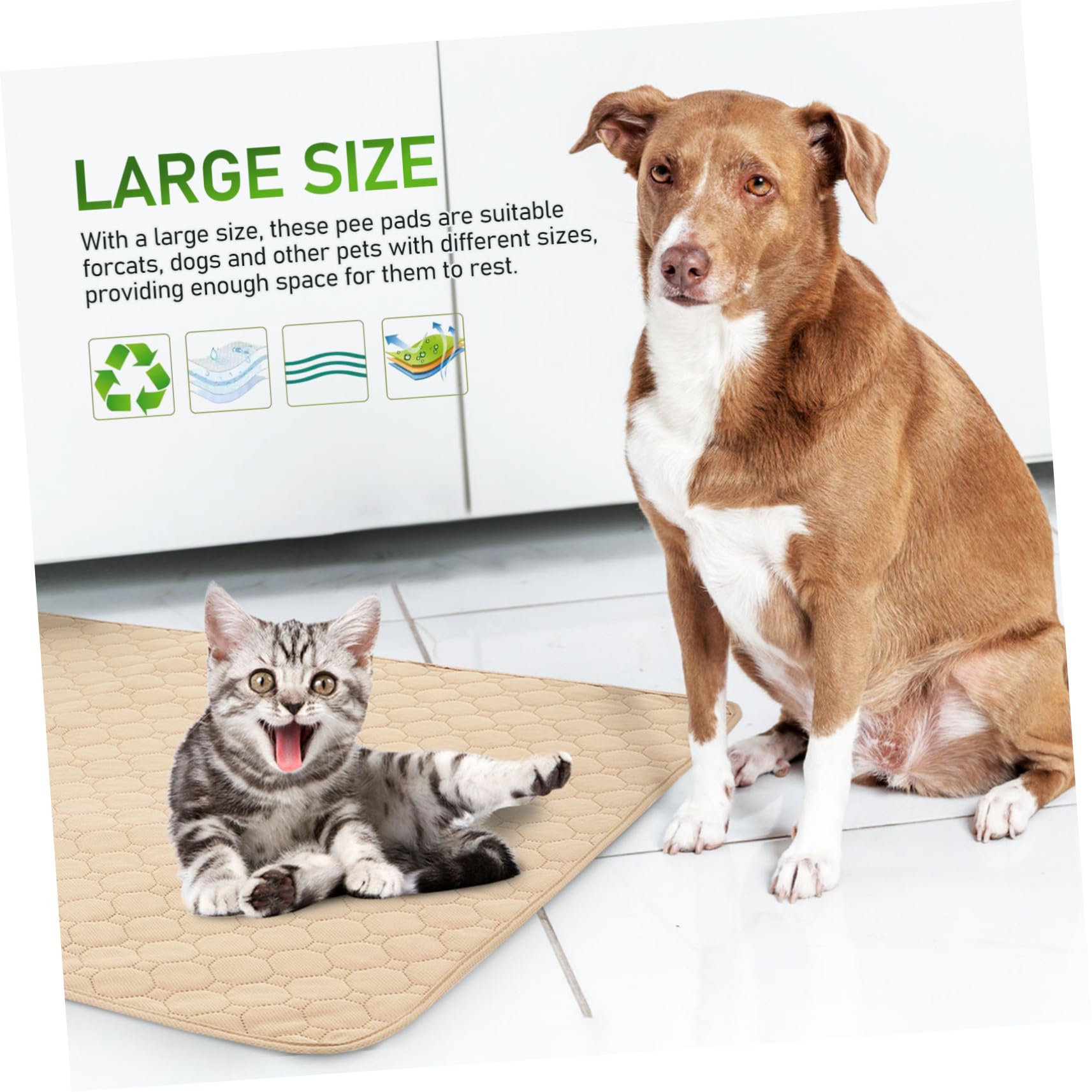 ERINGOGO 2 Tappetini Igienici Assorbenti per e Tappetino Anti-scivolo e Lavabile per Addestramento e Protezione Pavimenti Super Assorbenti e Resistenti