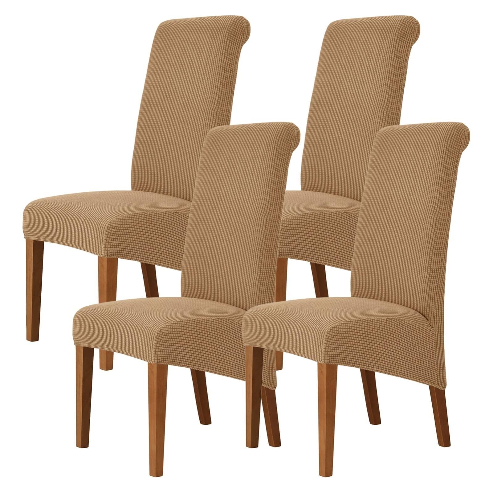 NMVAWIPT Stretch High-Back Dining Chair Covers, Removable Washable Protectors With Elastic Bottom, For Home, Restaurant, Banquet(5#,4Pcs)