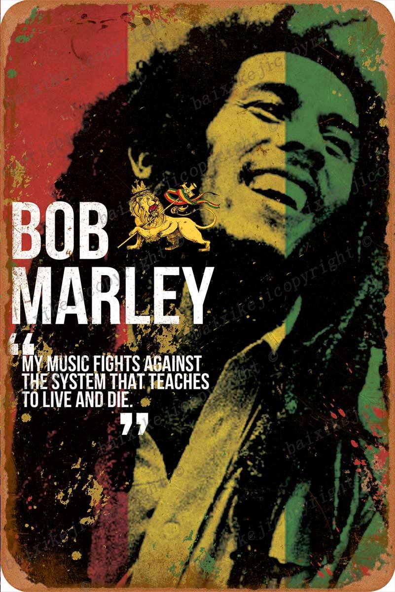 Cimily Bob Marley Vintage Tin Signs Tin Poster Retro Metal Sign 