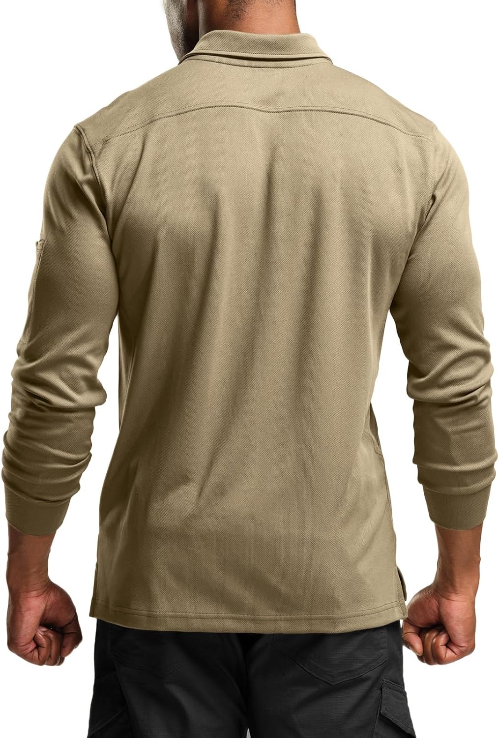 CQR Men's Polo Shirt, Long Sleeve Tactical Shirts, Outdoor UPF 50+ Pique Shirt, Dry Fit Lightweight Golf Shirts - Image 2