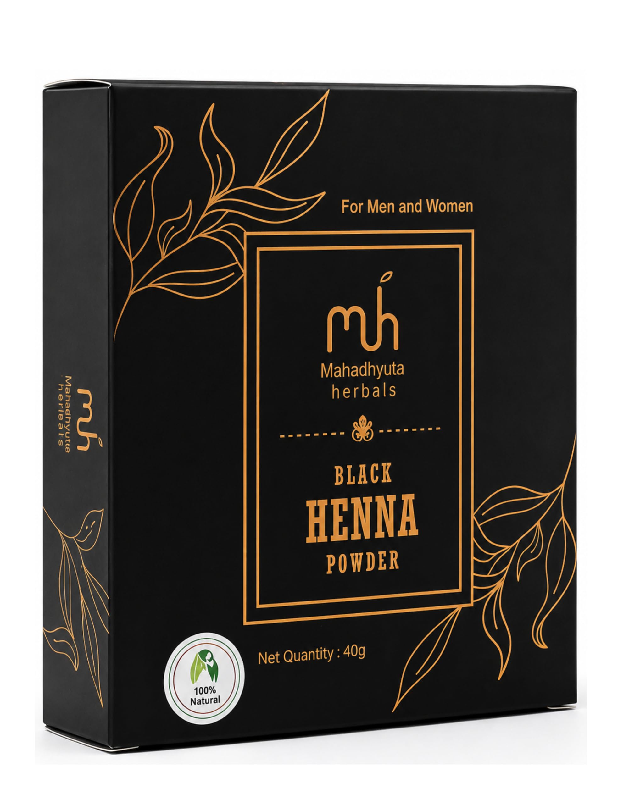 Premium Black Henna Hair Colour | Ammonia Free Herbal Hair Colour Powder | Rich Natural Black Colour | Covers Grey Hair | Enriched with Henna & Herbal Ingredients | Suitable for Men & Women | 40g-image-44