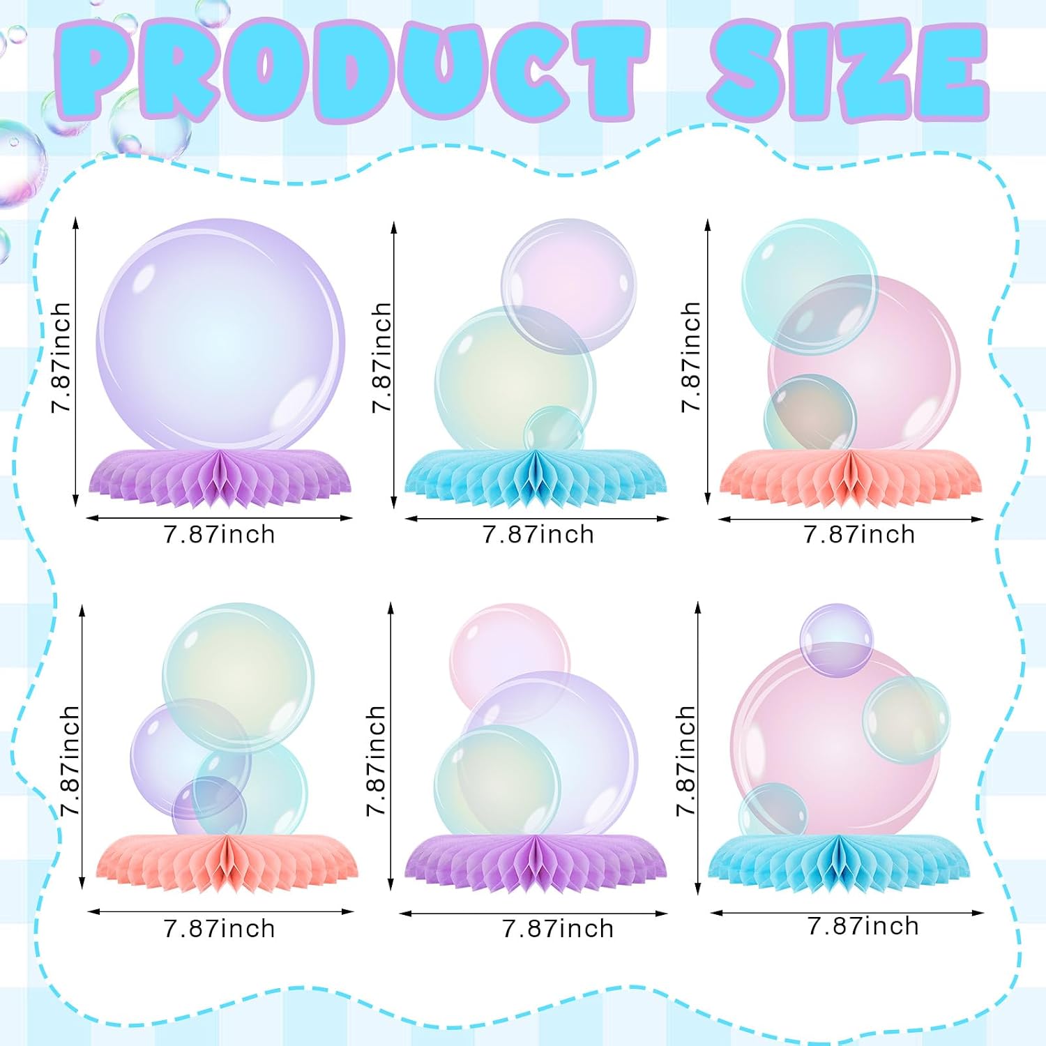 10 Pcs Bubble Centerpieces Under the Sea Party Honeycomb Decorations Mermaid Birthday Table Decorations for Ocean Beach Mermaid Theme Birthday Party Decoration
