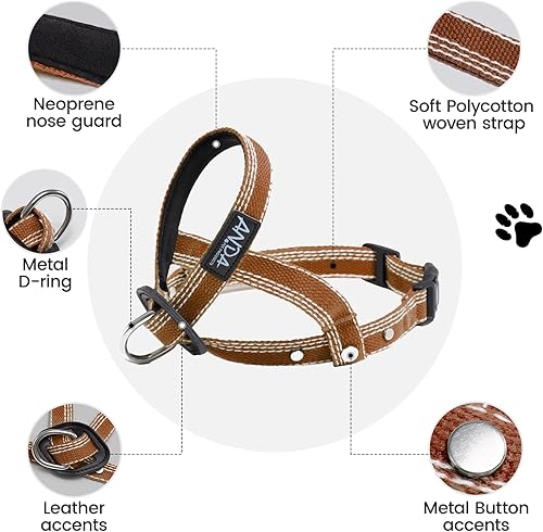 Miniatura 26 de ANDA Gentle Leader - Collar para cabeza de perro ultraligero sin tirones, correa de bozal ajustable transpirable que evita tirones y zancadas, Negro