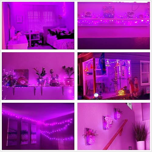 Miniatura 9 de Ranlraka Luces de Halloween rosas de 7 pies, luces LED de Navidad que funcionan con pilas, para interiores, adolescentes, niñas, ideas de regalo, 20