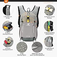 Vista 3 de SKYSPER Small Hiking Backpack - 15L Travel Daypack Lightweight Bag Water Resistant Hiking Backpacks for Women Men