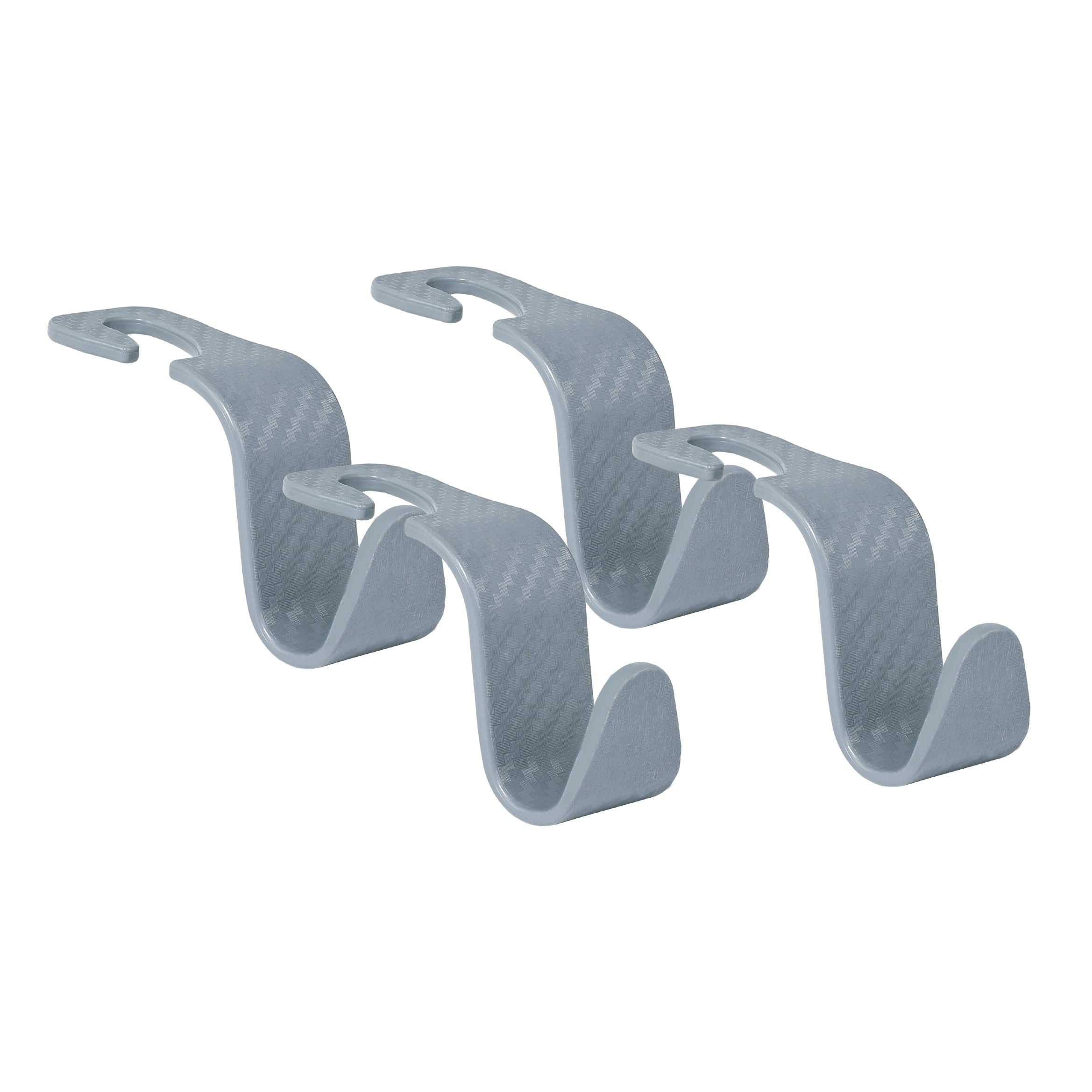 Car Seat Hooks - 4 Pack, Heavy Duty & Grey -2