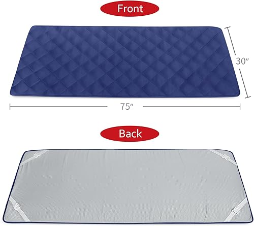 Miniatura 3 de Cubrecolchón acolchado de espuma, antideslizante, súper suave, cómodo, de 75 x 30 pulgadas, fresco para cuna de campamento, cama de caravana, camas