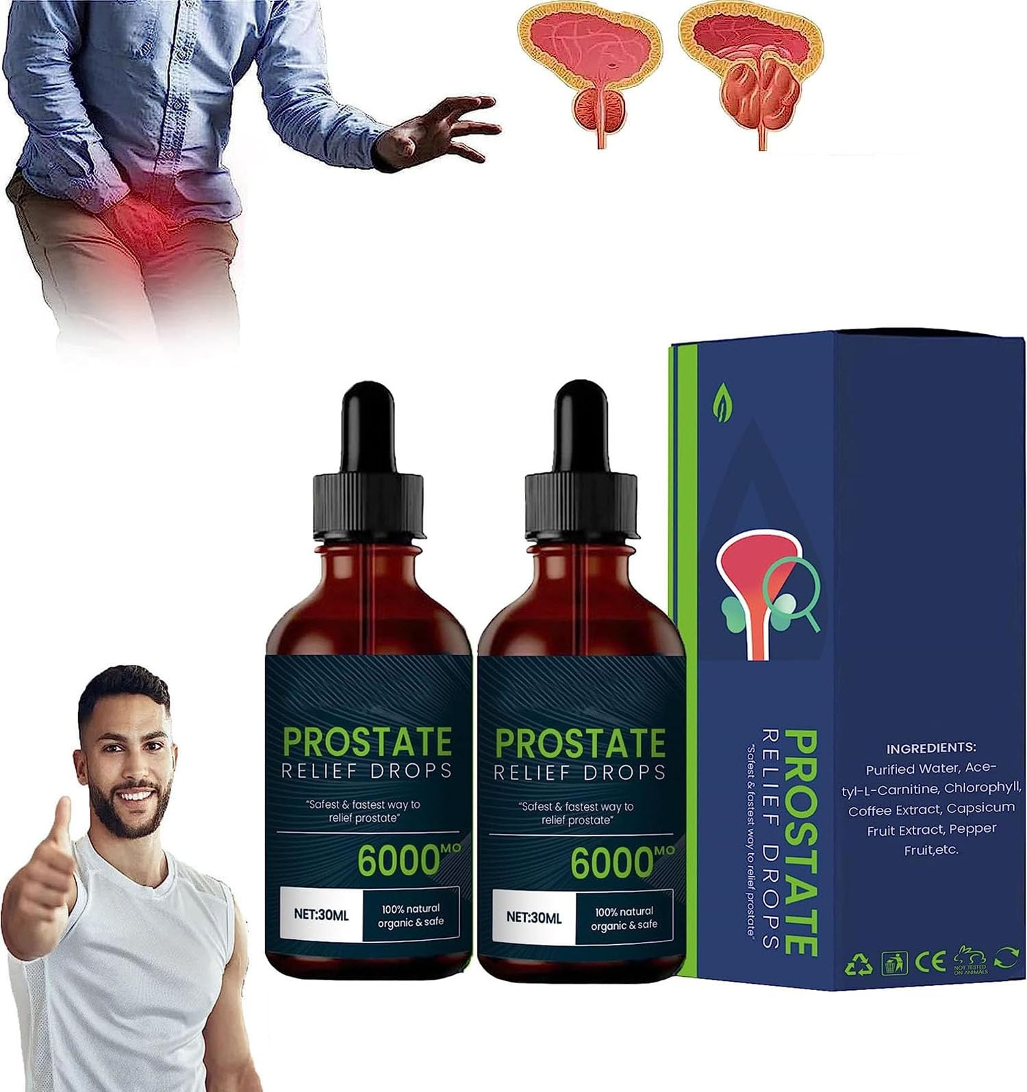 Prostate Treatment Drops,Prostate Drops,Prostate Relief Drops,Prostate Therapy Drops,Prostate Natural Herbal Drops,Relieve Prostate Discomfort,Prostate Health (2 Pcs)