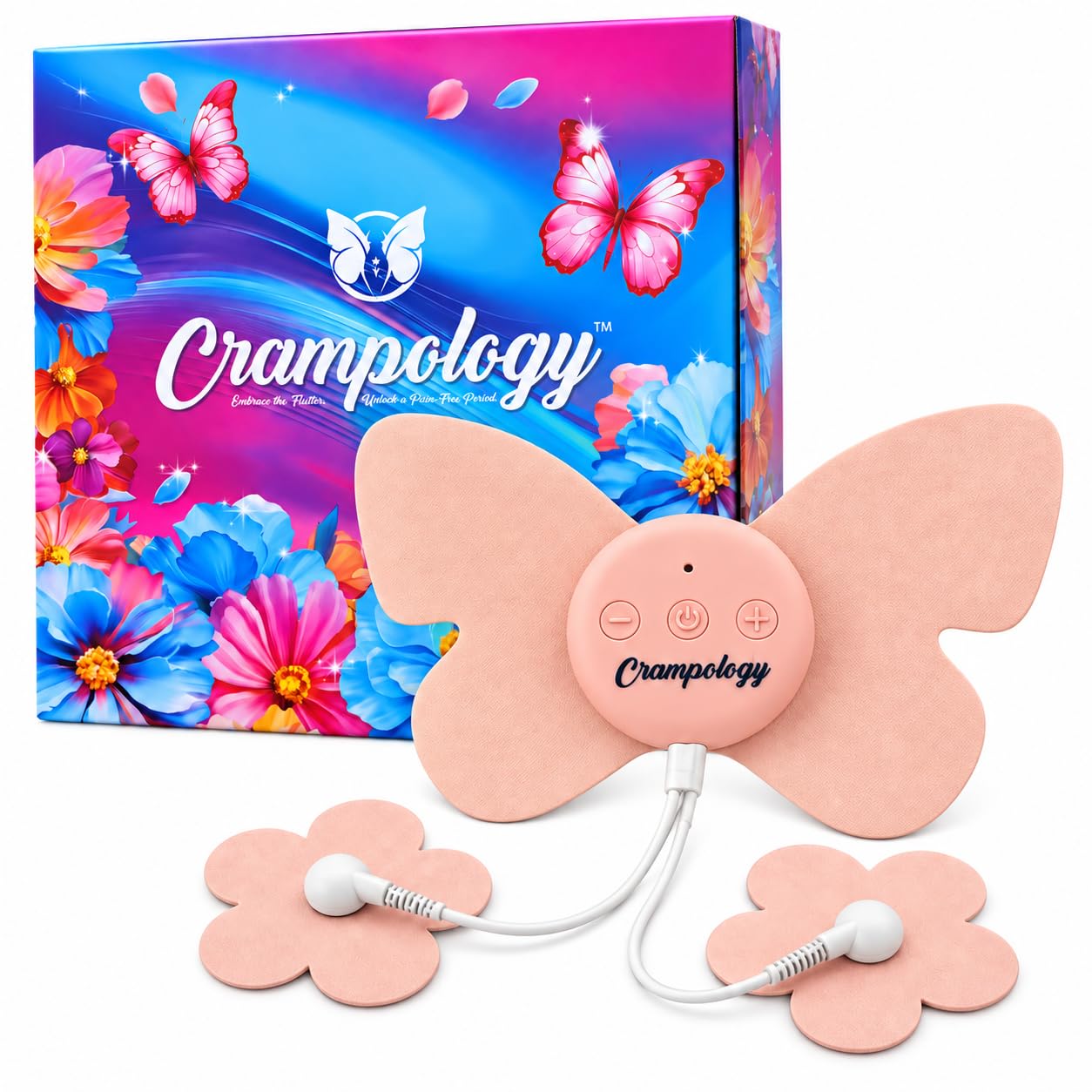 Relief-Period Pain Relief Device, Portable TENS Unit for Menstrual and PMS Cramps, Reduces Endometriosis Discomfort, Reusable Pads, Natural Cycle Support