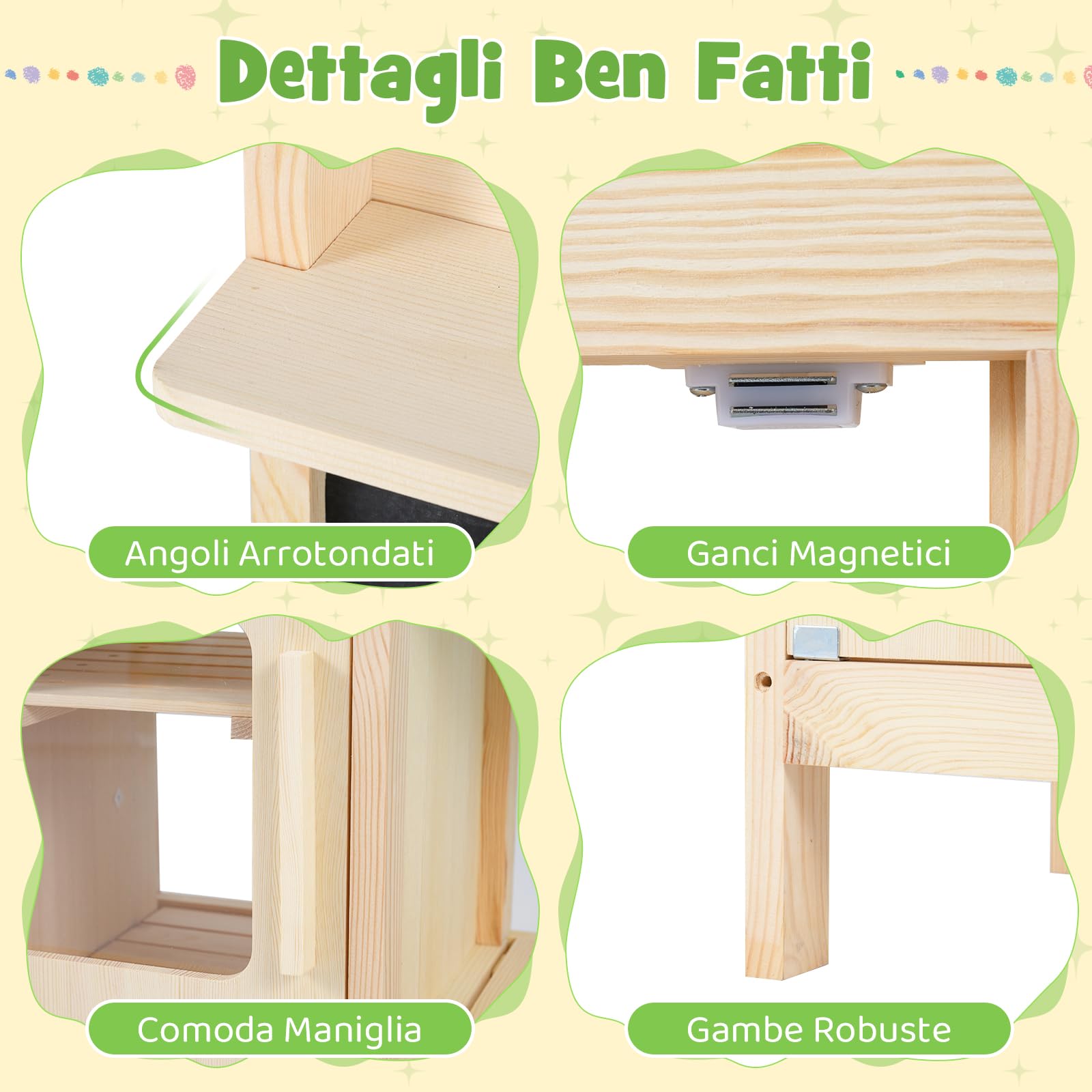 COSTWAY Cucina Giocattolo in Legno Massello, Cucina da Gioco con Rubinetto e Fioriera Removibile, Gioco Imitazione Fango e Giardinaggio all'Aperto, per Bambini 3+ Anni, 73 x 36 x 92 cm