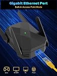 2026 AX3000 WiFi 6 Extender, WiFi Extender Signal Booster, Long Range WiFi Booster with Gigabit Ethernet Port, Access Point, Dual Band (2.4G/5.8G),No Required App, Easy Setup and Faster Speed (Black)