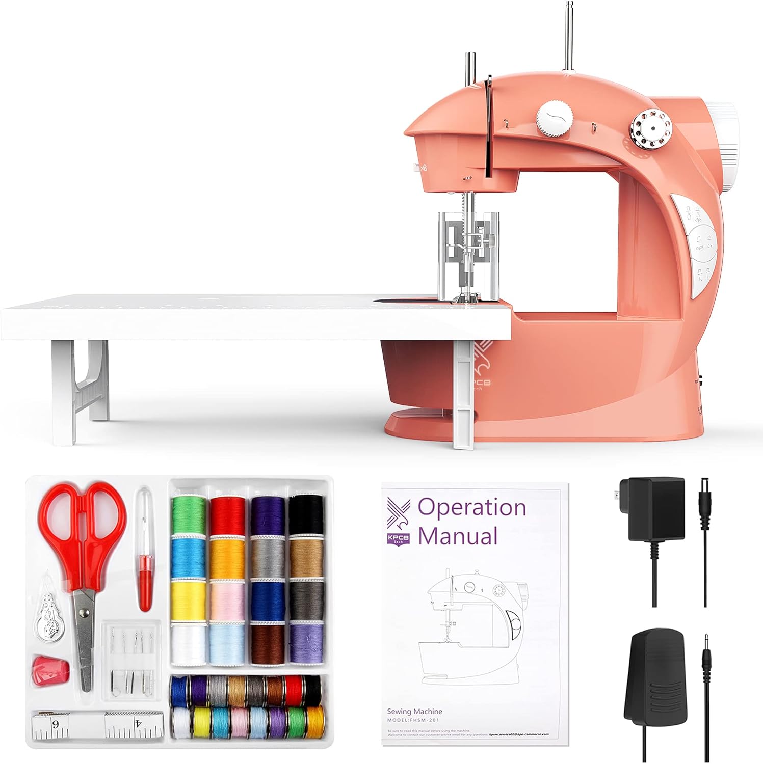 KPCB Mini Sewing Machine with 42PCS Sewing Kit and Extension Table for