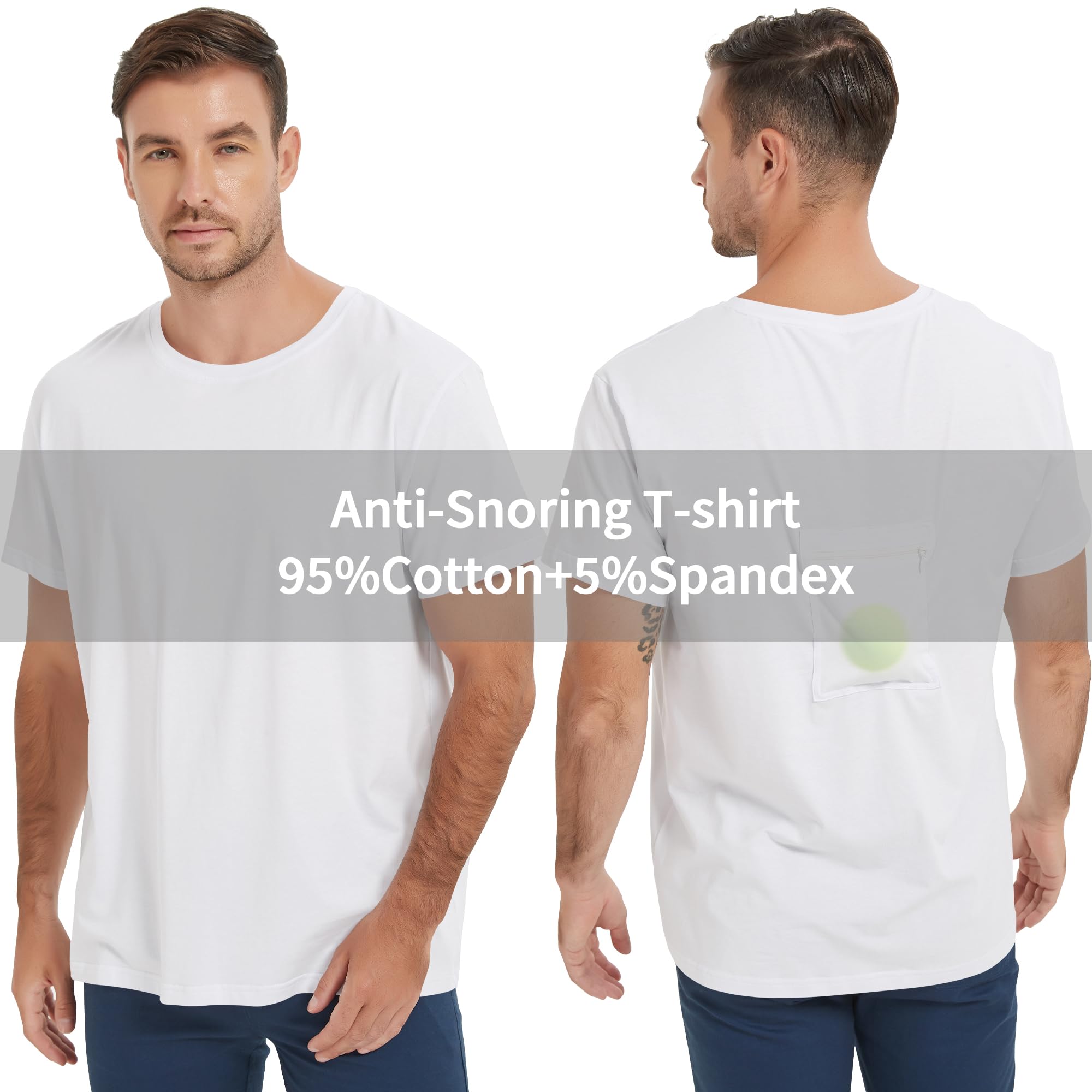 Sleep Apnea T-Shirt on Side Positional Therapy to Prevent Back Sleeping (White, S) — Amazon image 2