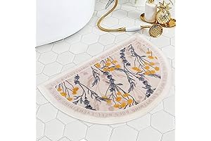 Half Circle Boho Bathroom Rugs: Chic and Secure for Your Home's Comfort Zones