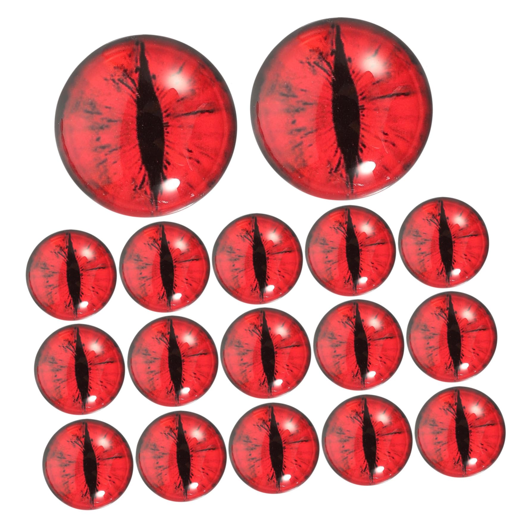 HOMSFOU Runde Glasaugen Rot, Hochtransparent, 25mm für Bastelarbeiten