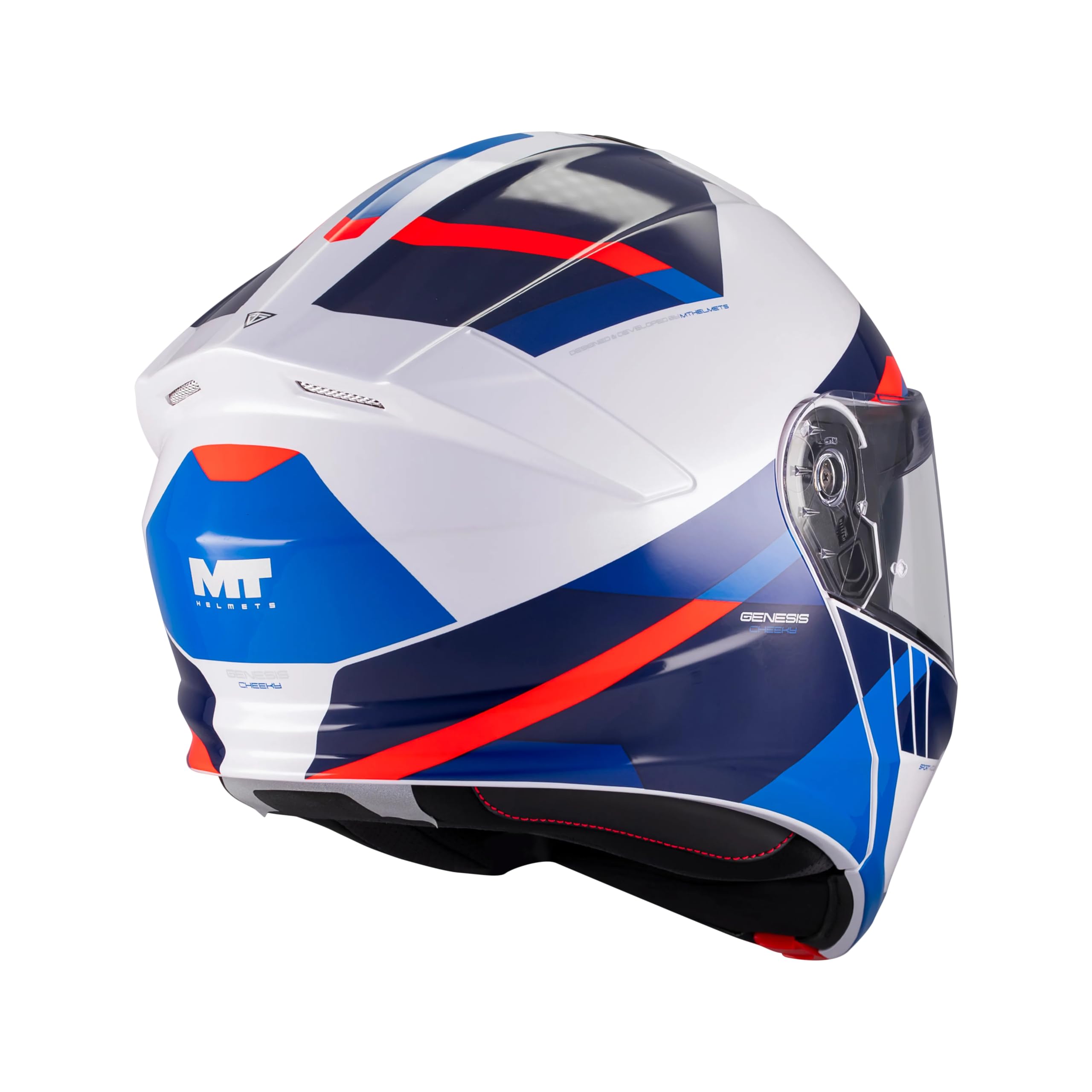 Casco Modular MT Helmet Genesis R SV Cheeky A7 Brillo con Visor Solar Integrado 22.06