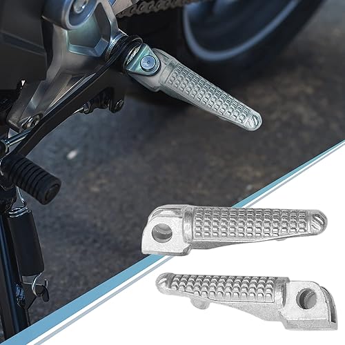 Miniatura 3 de uxcell 1 par de aleación de aluminio de 0.472 in reposapiés de motocicleta reposapiés reposapiés Peg Bike Bicicleta Ciclismo tono plateado para