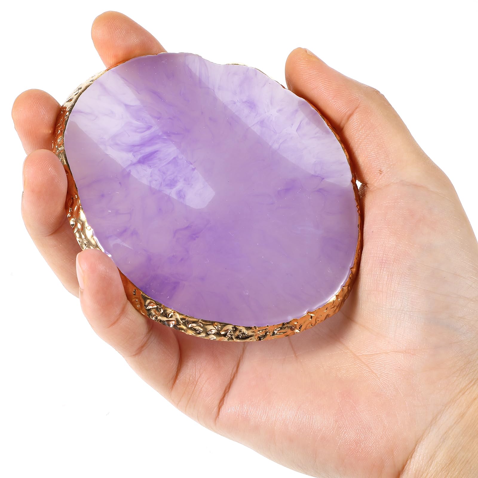 WLLHYF Tavolozza per nail art, in resina, per nail art, mista, irregolare, piastra per il trucco, per nail art, colore dipinto a mano (viola)