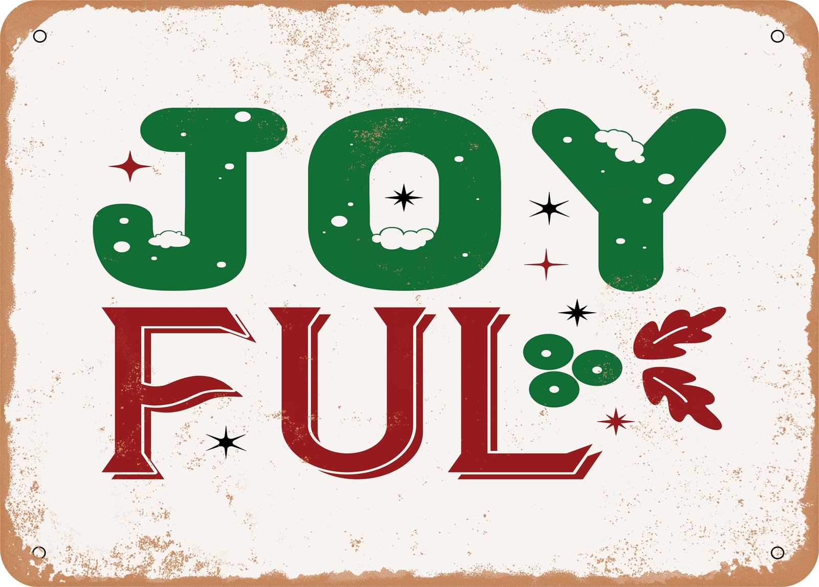 Metal Sign - Joy Ful - 2 - Vintage Rusty Look Sign home decor