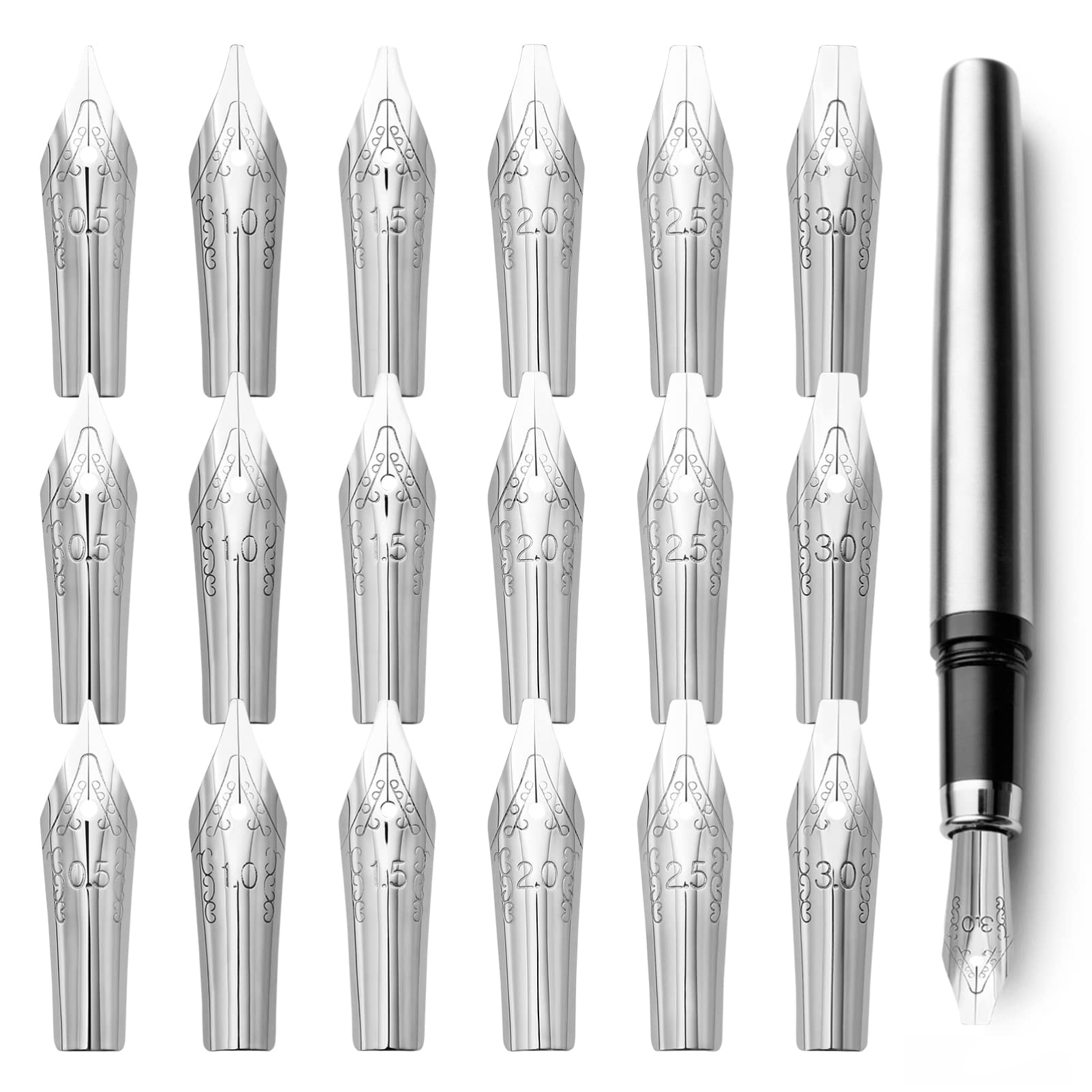 Buy Zerodeko Flex Nib Fountain Pen 30 Pcs Stainless Steel Replacement