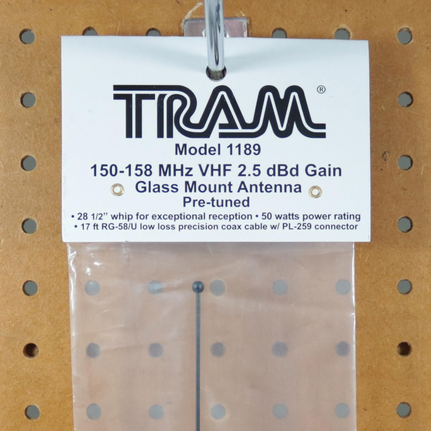 Tram Antena de Montaje de Vidrio 1189 con PL259 (150-158 MHz), 30 Pulgadas x 4.7 Pulgadas x 1 Pulgadas.