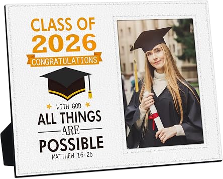 FLYAB Inspirational Graduation Picture Frame - Class of 2026 Picture Frame Motivational Graduation Photo Frame for Her Him High School College Graduation Gifts for Women Men Girls Daughter Son
