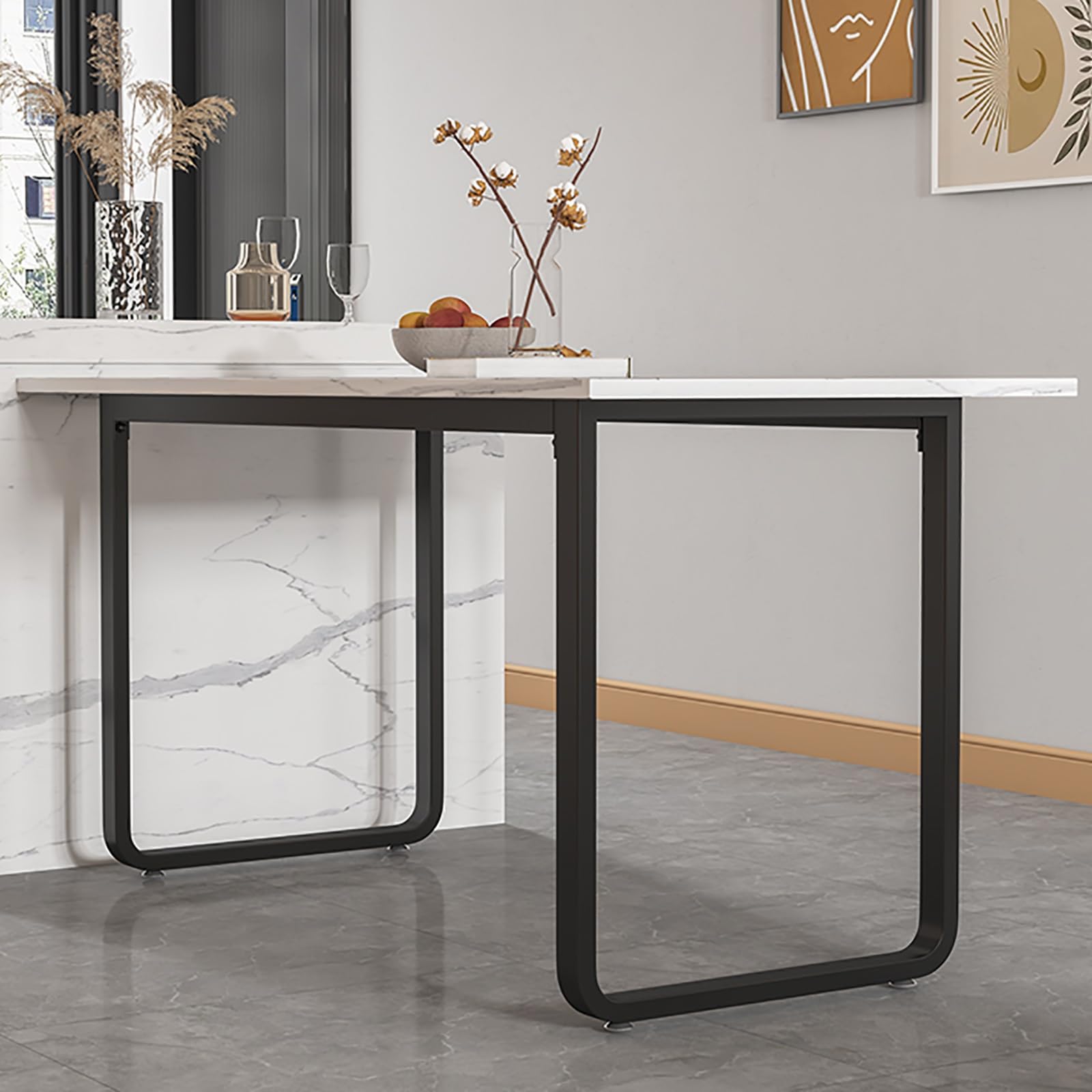 DIY żelazne rustykalne dekoracyjne nogi stołowe, wytrzymałe metalowe nogi biurkowe (czarne, 120 x 55 x 72 cm)