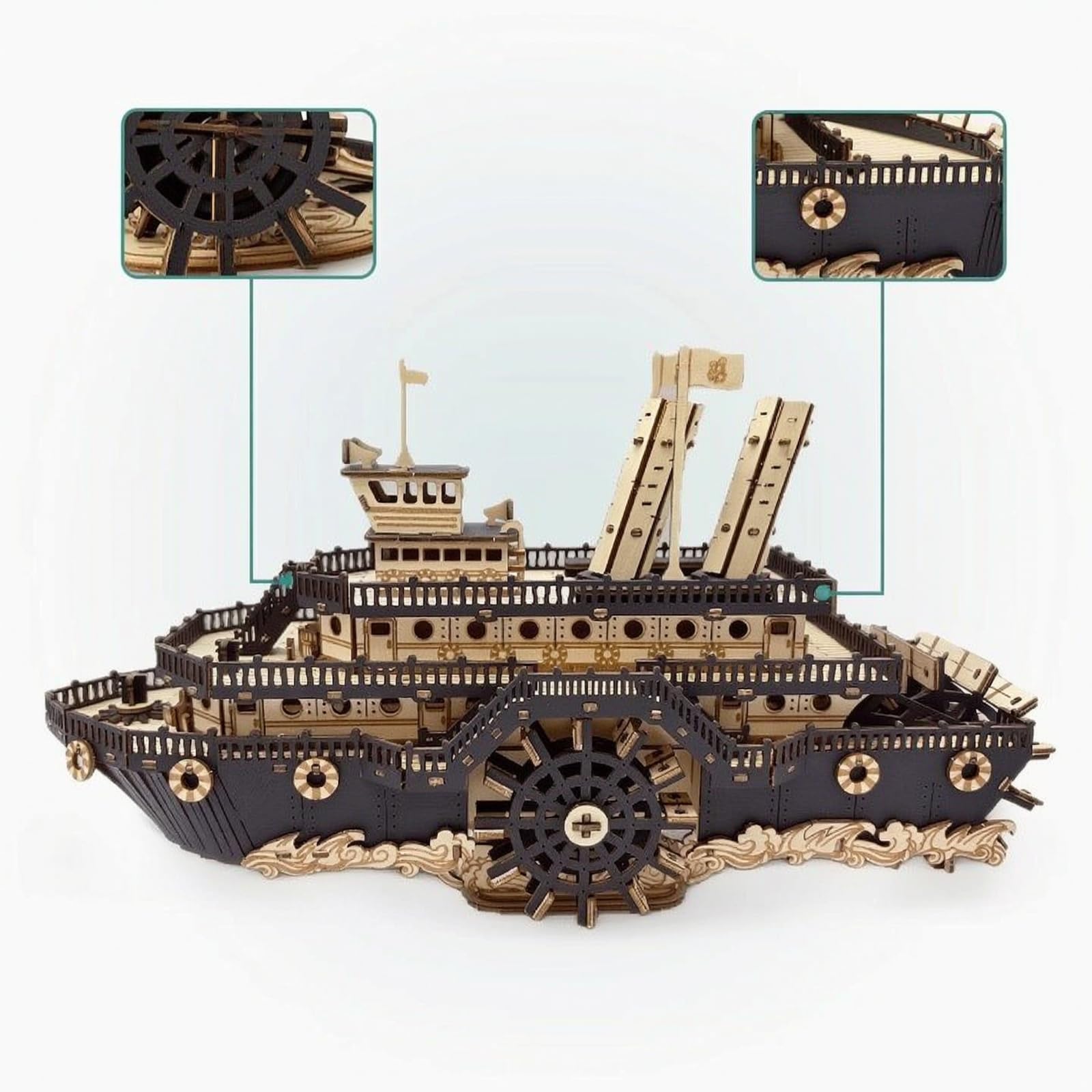 Puzzle Educativo 3D in Legno Cattedrale Gotica Kit Costruzione Mini Edificio Facciata Incisa Finestra a Rosone Materiale Legno Adatto a Adulti Appassionati Studio Domestico Mensola Espositiva