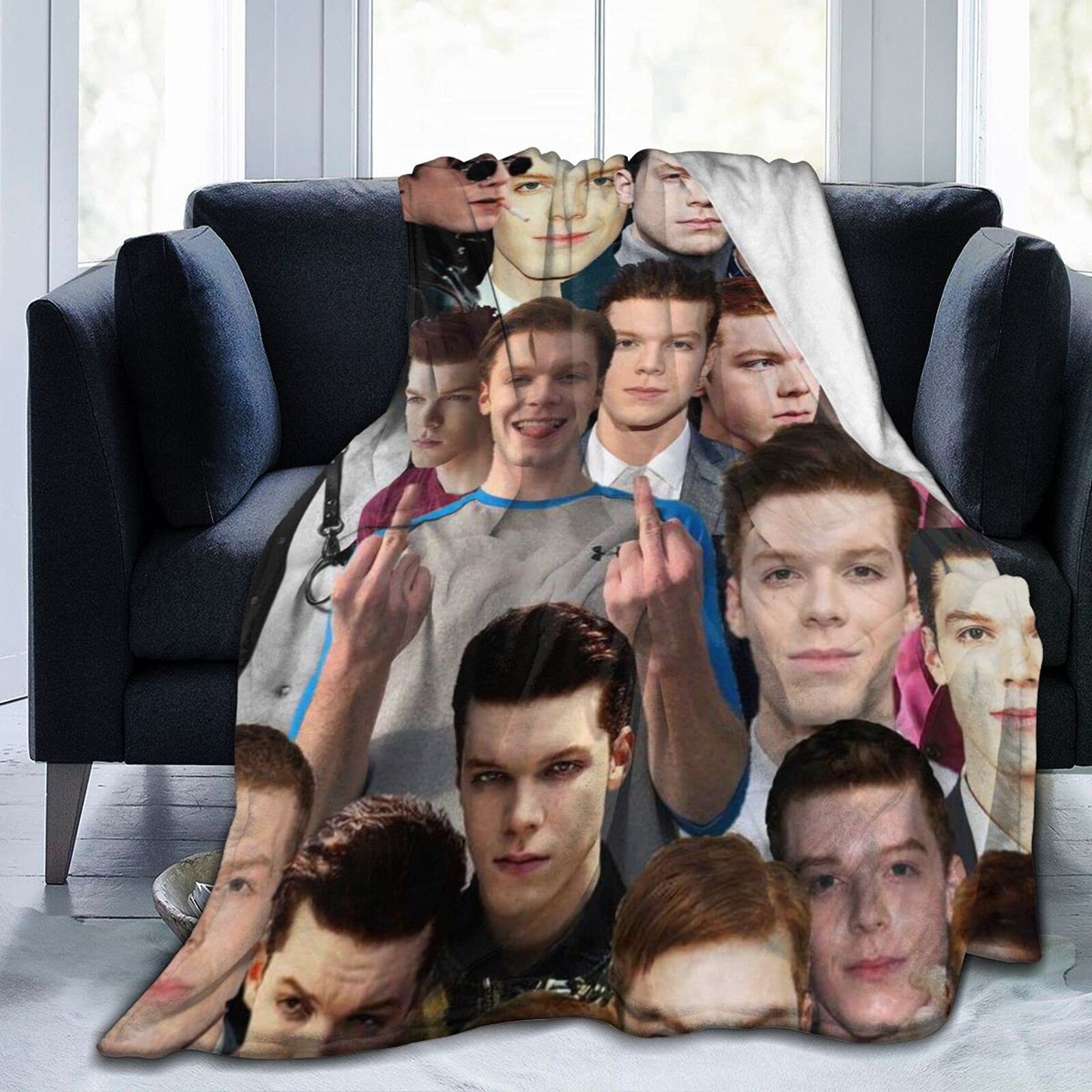 YINGD Cameron Monaghan Blanket 3D Print Lamb Blanket Plush Blanket Bedding Decor Blanket for Living Room Bedroom Dorm Decor