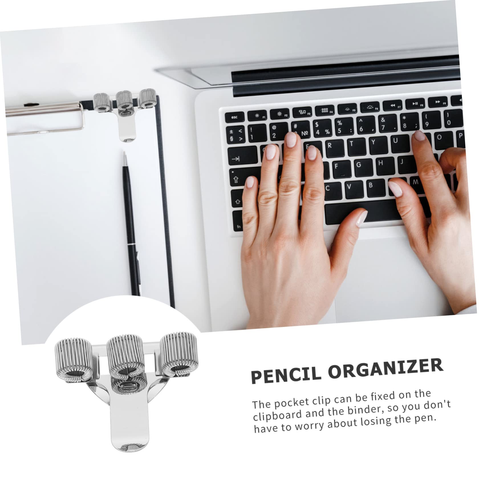 SHINEOFI 20pezzi Portapenne Metallo Con Clip Per Scrivania Organizer Per Penne e Matite Design Tre Accessorio Pratico e Compatto Per Ufficio e Studio