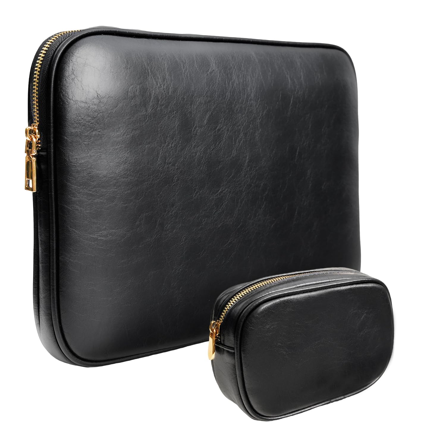 Funda para portátil de 13 pulgadas en piel sintética texturizada color negro mate 8